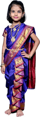 YOJAK CREATION Woven Banarasi Silk Blend Saree(Purple)