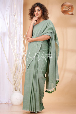 cloud vastra Solid/Plain Bollywood Pure Cotton Saree(Multicolor)