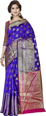 Indian Fashionista Woven Kanjivaram Jacquard Saree(Blue)