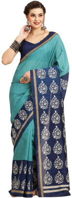 Akhilam Embroidered Mysore Art Silk Saree(Blue)