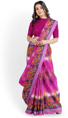 Sadhavi Printed Bandhani Georgette Saree(Pink)