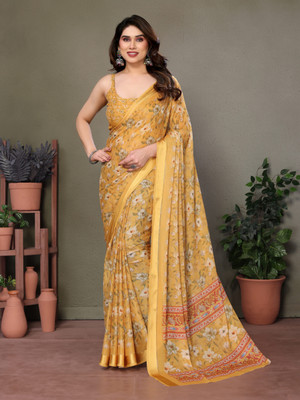 Panchvati NX Digital Print Bollywood Georgette Saree(Yellow)