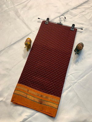 BHATTLIFESTYLE Solid/Plain Bollywood Pure Cotton Saree(Maroon)