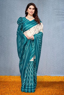 Winza Designer Printed, Self Design, Floral Print Daily Wear Cotton Blend, Cotton Silk Saree(Blue)