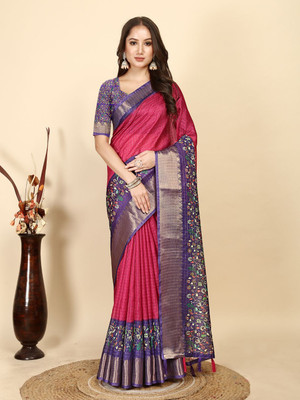 HouseOfCommon Woven Assam Silk Art Silk Saree(Multicolor)