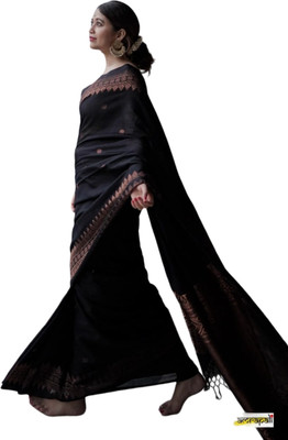 JAIMIT FASHION Self Design Banarasi Art Silk Saree(Black)