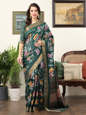 Sareemall Printed Madurai Silk Blend Saree(Multicolor)