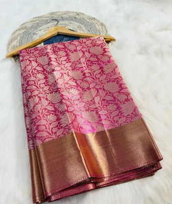 STAR SILK Woven Banarasi Tissue Saree(Pink)