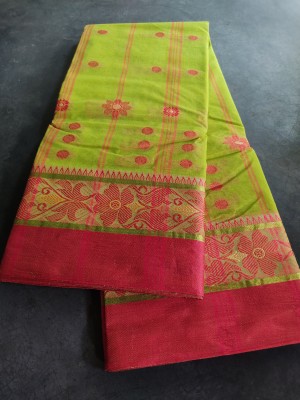 Exclusive Fashion Mart Woven Tant Pure Cotton Saree(Green, Red)