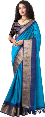 nirmal creation Embellished Banarasi Jacquard Saree(Blue)