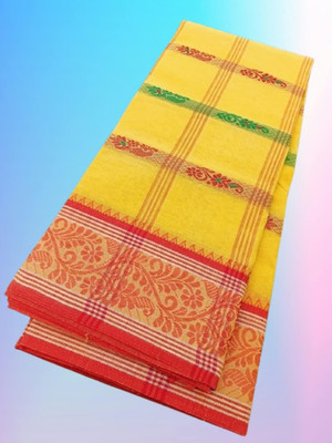 Priyongboda Woven Tant Cotton Blend Saree(Multicolor)