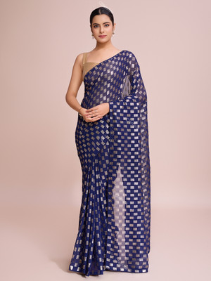 Clemira Embellished Bollywood Georgette Saree(Blue)