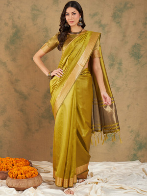 RK Creation Printed Bollywood Organza Saree(Light Green)