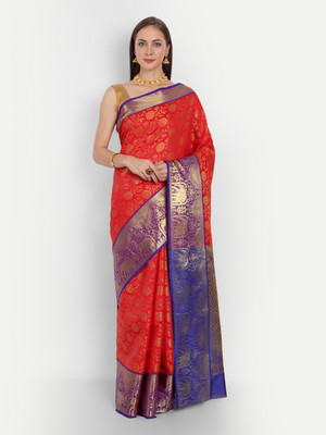 amirat Woven Kanjivaram Jacquard Saree(Red)