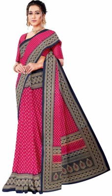 HouseOfCommon Floral Print Daily Wear Georgette Saree(Pink)