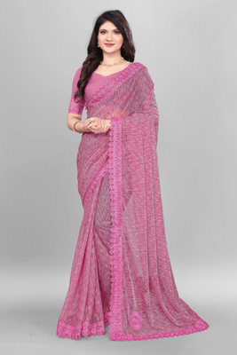 Aika Embellished Bollywood Lycra Blend Saree(Multicolor)