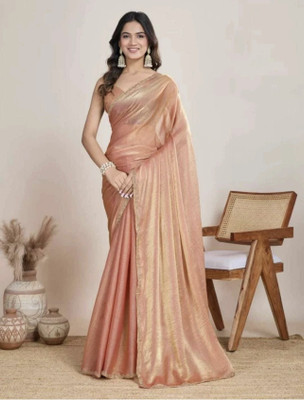 MSC TRENDLINE SAREES Solid/Plain Bollywood Jimmy choo Saree(Cream)