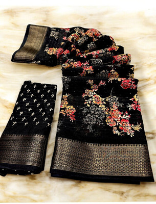 PROMISE IMPEX Woven Daily Wear Georgette Saree(Black)