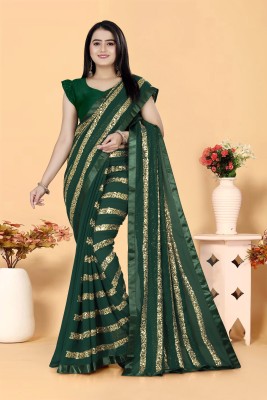 Mb Fashion Embroidered Bollywood Georgette Saree(Green)