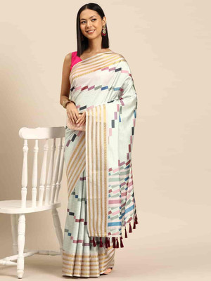 Divastri Digital Print Banarasi Silk Blend Saree(Multicolor)
