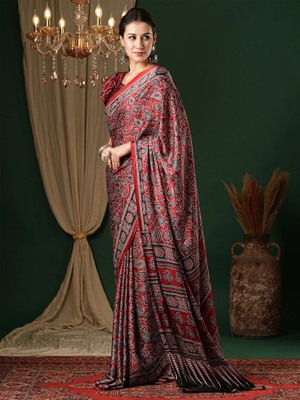 Sareemall Printed Daily Wear Crepe Saree(Maroon)