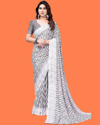 ShriSaree Floral Print Bollywood Georgette Saree(Grey)