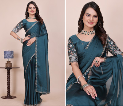 K 5 FASHION Embellished Bollywood Georgette Saree(Light Blue)
