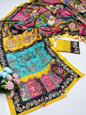 JEANITA FASHION Digital Print Bollywood Chiffon Saree(Multicolor)