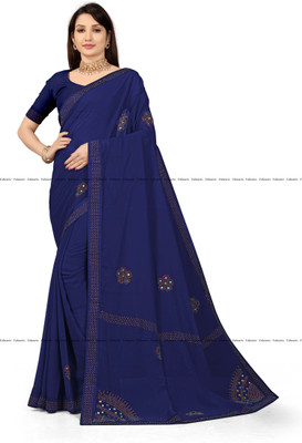 SHREE CREATION Embellished Bollywood Georgette Saree(Dark Blue)