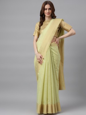 Arriva Fab Woven Bollywood Cotton Silk Saree(Light Green)