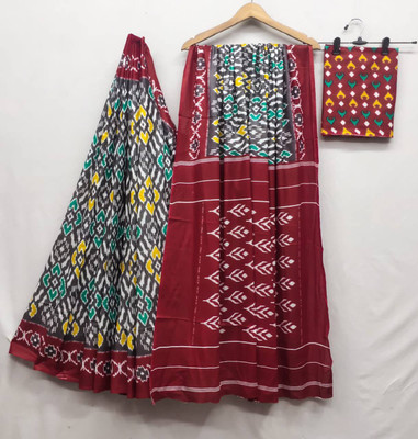 ARSH ENTERPRISE Printed Handloom Pure Cotton Saree(Brown)