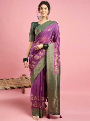 Sareemall Woven Chinnalapattu Silk Blend Saree(Magenta)