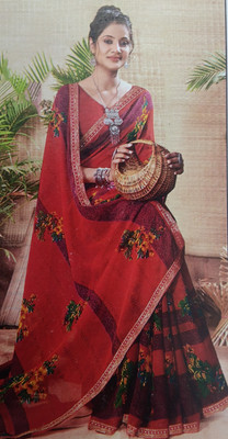 Satvachan Printed Daily Wear Georgette Saree(Multicolor)