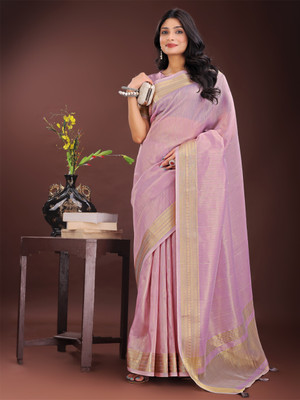 Tasrika Woven Banarasi Organza Saree(Pink)