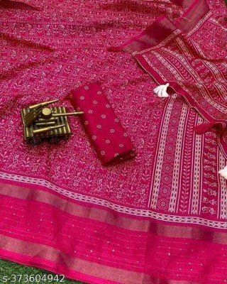 Adiyogi Enterprise Embellished Bollywood Silk Blend Saree(Pink)