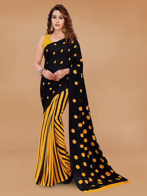 Moda Rapido Printed Daily Wear Georgette Saree(Black)