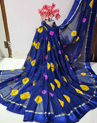 NeeLKANTH ENTERPRISE Embroidered Bandhani Chiffon Saree(Blue)
