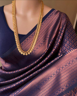 Asrita Woven Banarasi Art Silk Saree(Blue)