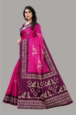 Saadhvi Floral Print Bollywood Art Silk Saree(Pink)