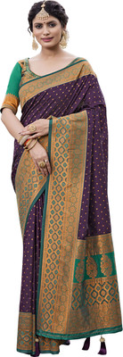 nilkanth creation Self Design Banarasi Jacquard Saree(Multicolor)