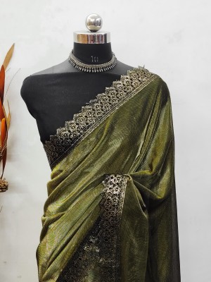 tikli Embellished Bollywood Lycra Blend Saree(Gold)