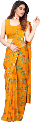 Soor Panchi Self Design Daily Wear Georgette Saree(Yellow)