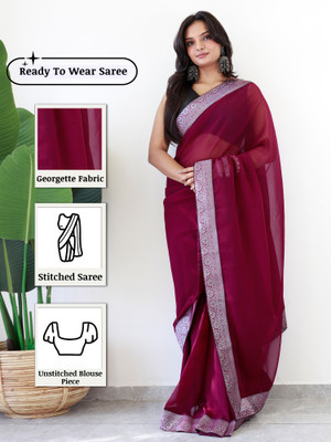 Sareemall Embellished Bollywood Georgette Saree(Magenta)