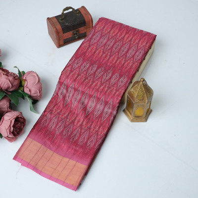 Muktasilk Digital Print Bollywood Silk Blend Saree(Pink)