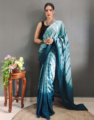 Moda Rapido Ombre Bollywood Polyester Saree(Blue)