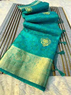 Divastri Self Design Bollywood Tissue Saree(Light Green)