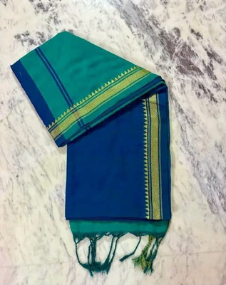 Maa laxmi saree center Woven Tant Pure Cotton Saree(Blue)