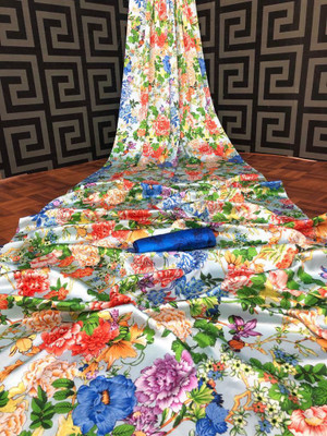 Arpita Fashion Digital Print Bollywood Crepe Saree(Multicolor)