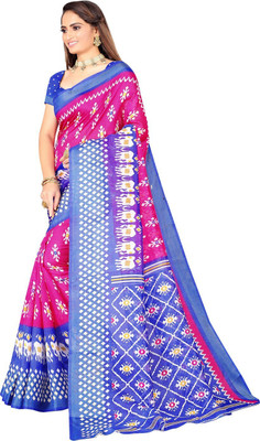 Suali Printed Bhagalpuri Art Silk Saree(Pink)