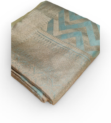 Sambhav Self Design Banarasi Art Silk Saree(Light Blue)